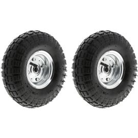 Pneumatic 10" Sack Truck Wheelbarrow Tyres Trolley Wheel Cart Tyre Wheels - 2 Pack
