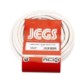 Jegs 5m 1.5mm 3183Y 3 Core White Flex