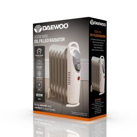 Daewoo 800W Mini Oil Filled Radiator