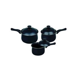 Jegs 3 Piece Non Stick Saucepan Set With Lids