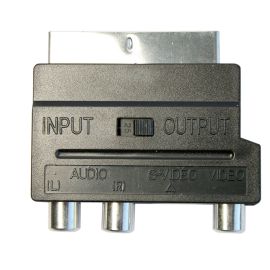 Jegs Scart Plug 3 Rca And S - Vhs Adaptor Nickel