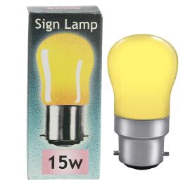 Crompton 15W BC Pygmy Bulb - Yellow