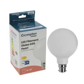 12660**|CROMPTON 7W BC LED DIMMABLE GLOBE WARM WHITE