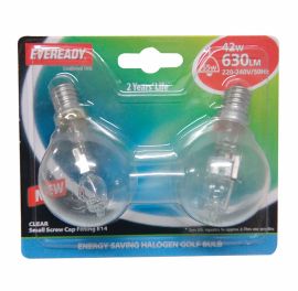 Energizer Cd2 Energy Saving Golfball 46W SES Halogen Lamp