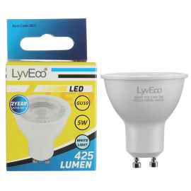 Lyveco 5W Led Smd/Cob GU10 240V 60° Cool White