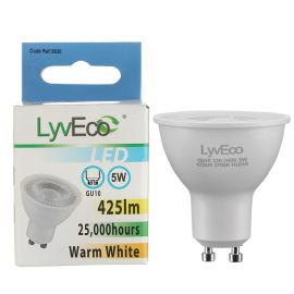 Lyveco 5W Led Smd/Cob GU10 240V 60° Warm White