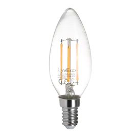 Lyveco 4W SES LED Filament Candle Dimmable Lamp - Warm White