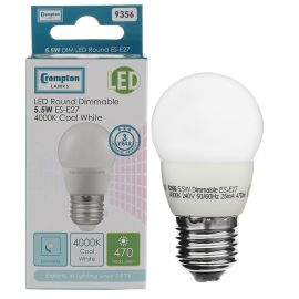 13605  LED Round Thermal Plastic Dimmable 5W 4000K ES-E27
