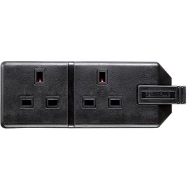 Jegs 13 Amp 2 Gang Trailing Socket Black