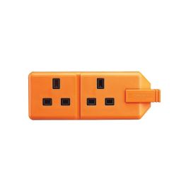 Jegs 13 Amp 2 Gang Trailing Socket Orange