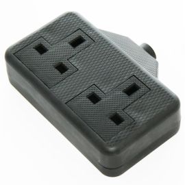 Jegs 2 Gang Trailing Socket Black