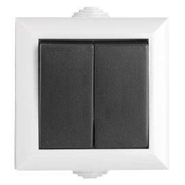 Jegs 2 Gang 1 Way Ip54 Weatherproof Switch
