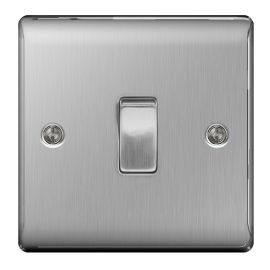 Nexus 1 Gang 2 Way Switch Brushed St/Steel