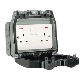 Lyvia Outdoor Switched Socket - 13A - 2 Gang - IP66