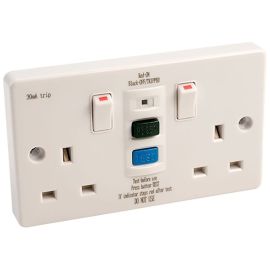 Jegs Europa 13A RCD Double Socket White