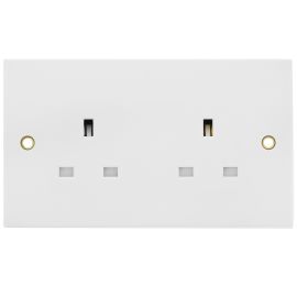 Jegs Wall Socket - 2 Gang - 13A - Flush 