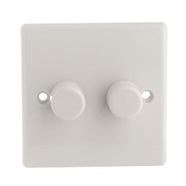 Nexus 2 Gang 2 Way 400W Push Dimmer Switch