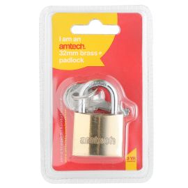 Amtech 32mm Brass Padlock