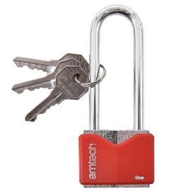Amtech 40mm Rhombic Long Shackle Chrome Plated Padlock 