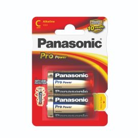 Panasonic Pro Power Alkaline Batteries 2 Pack - C Cell - Box of 12 cards of 2