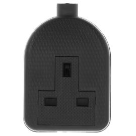 Jegs 13 Amp 1 Gang Trailing Socket Black Rubber