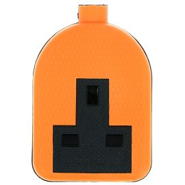 Jegs 13 Amp 1 Gang Trailing Socket Orange Rubber