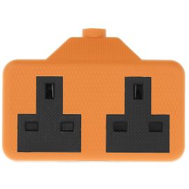 Jegs 13 Amp 2 Gang Trailing Socket Orange Rubber