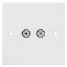 Jegs Flush Coax Socket - 2 Gang