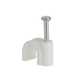 Jegs Coax Cable Clips - 7mm - White 