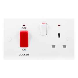 Jegs 45A Cooker Switch - Double Pole - With Neon 