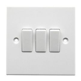 Jegs 10A Wall Switch - 3 Gang - 2 Way