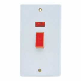 Jegs 45A Cooker Switch - Double Pole - With Neon 