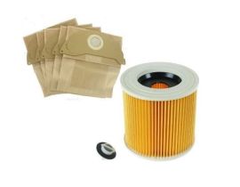 Karcher Wet & Dry Vacuum Cleaner Bags Filter Kit (Bags - Pack of 5)