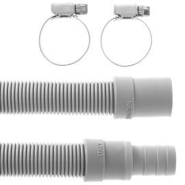 Bosch Neff Siemens Universal Washing Machine & Dishwasher Drain Hose - 2.5 Metre - Rubber End 19mm - Stepped Connector 19mm - Includes x2 Hose Clips