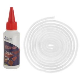 Stove Log Burner Rope Door Seal And Glue Kit 6mm x 3 Metre