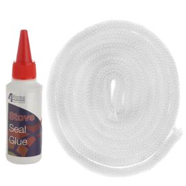 Stove Log Burner Rope Door Seal And Glue Kit 12mm x 3 metre
